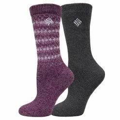 Women's Columbia 2-Pack Textured Wool Thermal Crew Socks Purple -Columbia Shop unnamed file 1299