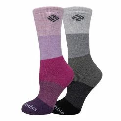 Women's Columbia Color Block Wool Blend Crew Socks 2-Pack Purple