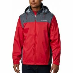 Men's Columbia Glennaker Packable Rain Jacket Bright Red Grill -Columbia Shop unnamed file 1506