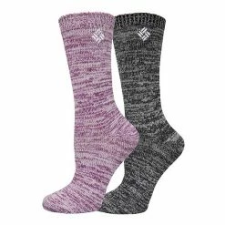 Women's Columbia 2-Pack Super Soft Marled Crew Socks Black
