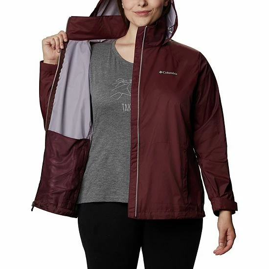 Plus Size Columbia Switchback III Packable Rain Jacket Malbec 5 Plus Size Columbia Switchback III Packable Rain Jacket Malbec - Image 3