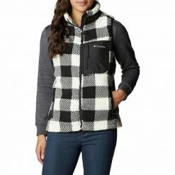 Women's Columbia West Bend Sherpa Vest Chalk Check Print -Columbia Shop unnamed file 2112