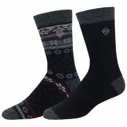 Men's Columbia Thermal Crew Socks Brown Fairisle