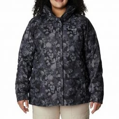 Plus Size Columbia Tunnel Falls Hood 3-in-1 Systems Jacket Black Solarized Tonal