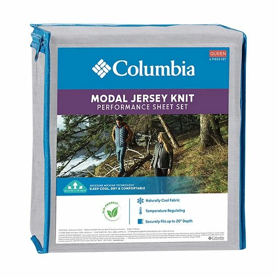 Columbia Modal Jersey Knit Performance Sheet Set Charcoal Heather 6 Columbia Modal Jersey Knit Performance Sheet Set Charcoal Heather - Image 4
