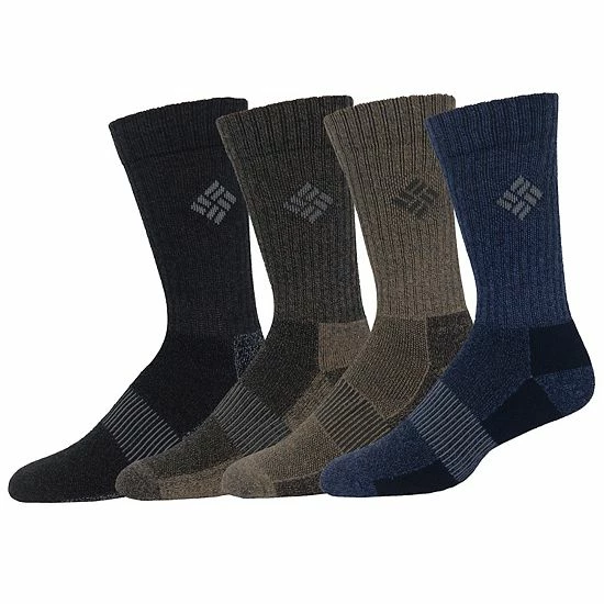Men's Columbia 4-pack Space-Dye Crew Socks Navy Gray Brown 4 Men's Columbia 4-pack Space-Dye Crew Socks Navy Gray Brown - Image 2