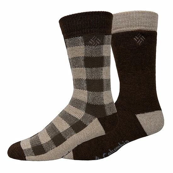 Men's Columbia Lifestyle Check Mate Medium Thermal 2-Pack Crew Socks Green 3 Men's Columbia Lifestyle Check Mate Medium Thermal 2-Pack Crew Socks Green