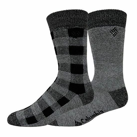 Men's Columbia Lifestyle Check Mate Medium Thermal 2-Pack Crew Socks Green 5 Men's Columbia Lifestyle Check Mate Medium Thermal 2-Pack Crew Socks Green - Image 3