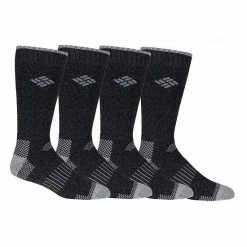 Men's Columbia 4-pack Moisture-Control Basic Half-Cushioned Crew Socks Black