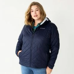 Plus Size Columbia Copper Crest Hood Quilted Jacket Dusty Purple