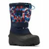 Columbia Powderbug Plus II Print Boys' Waterproof Snow Boots Black Tangy Orange
