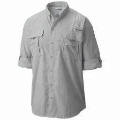 Men's Columbia PFG Bahama II Long Sleeve Woven Shirt Cool Gray -Columbia Shop unnamed file 3550