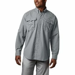 Men's Columbia PFG Bahama II Long Sleeve Woven Shirt Cool Gray -Columbia Shop unnamed file 3553