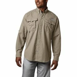 Men's Columbia PFG Bahama II Long Sleeve Woven Shirt Cool Gray -Columbia Shop unnamed file 3556