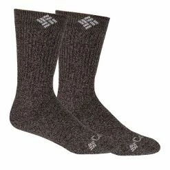 Men's Columbia Lifestyle Welt Logo Cushioned Thermal Wool Crew Socks