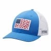 Columbia PFG Mesh Snapback Fish Flag Cap Titanium White