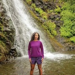 Women's Columbia Fork Stream UPF 50 Long-Sleeve Active Shirt Bright Aqua Nocturnal -Columbia Shop unnamed file 3773