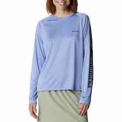Women's Columbia Fork Stream UPF 50 Long-Sleeve Active Shirt Bright Aqua Nocturnal -Columbia Shop unnamed file 3774