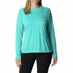 Women's Columbia Fork Stream UPF 50 Long-Sleeve Active Shirt Bright Aqua Nocturnal -Columbia Shop unnamed file 3778
