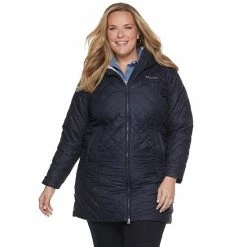 Plus Size Columbia Copper Crest Quilted Long Jacket Serenity