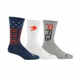 Men's Columbia 3-pack PFG Americana Crew Socks Blue White Gray -Columbia Shop unnamed file 4013