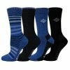 Women's Columbia 4-Pack Stripe Moisture Control Crew Socks Pink