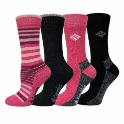 Women's Columbia 4-Pack Stripe Moisture Control Crew Socks Pink 12 Women's Columbia 4-Pack Stripe Moisture Control Crew Socks Pink -Columbia Shop unnamed file 434