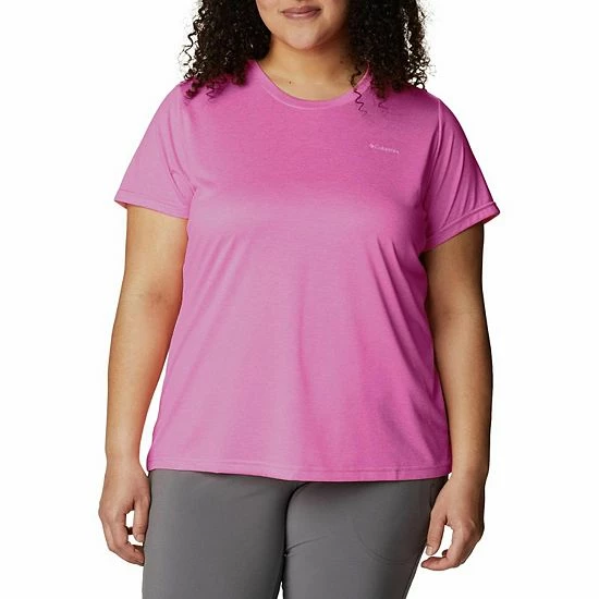 Plus Size Columbia Hike Crewneck Active Tee Wild Fuchsia Heather 8 Plus Size Columbia Hike Crewneck Active Tee Wild Fuchsia Heather - Image 6
