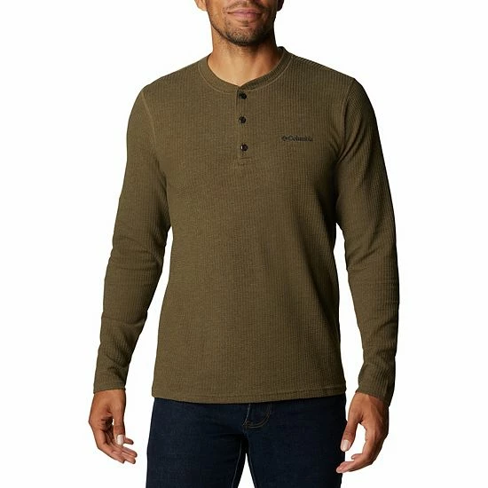 Men's Columbia Pine Peak Waffle Henley Bluestone 4 Men's Columbia Pine Peak Waffle Henley Bluestone - Image 2