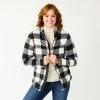 Women's Columbia West Bend Cozy Sherpa Fleece Jacket Chalk Blk Buff Check -Columbia Shop unnamed file 487