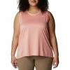 Plus Size Columbia Hike Moisture-Wicking Tank Coral Reef Heather