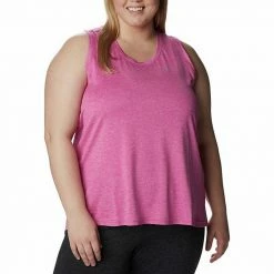Plus Size Columbia Hike Moisture-Wicking Tank Coral Reef Heather -Columbia Shop unnamed file 4881