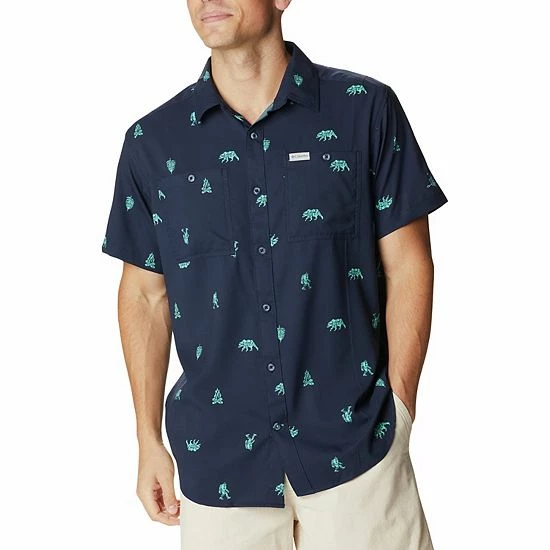 Men's Columbia Utilizer Printed Woven Button-Down Shirt Nimbus Grey 10 Men's Columbia Utilizer Printed Woven Button-Down Shirt Nimbus Grey - Image 8