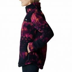 Women's Columbia West Bend Cozy Sherpa Fleece Jacket Chalk Blk Buff Check -Columbia Shop unnamed file 492