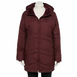 Plus Size Columbia Crown Point Hooded Omni-Heat Jacket Malbec