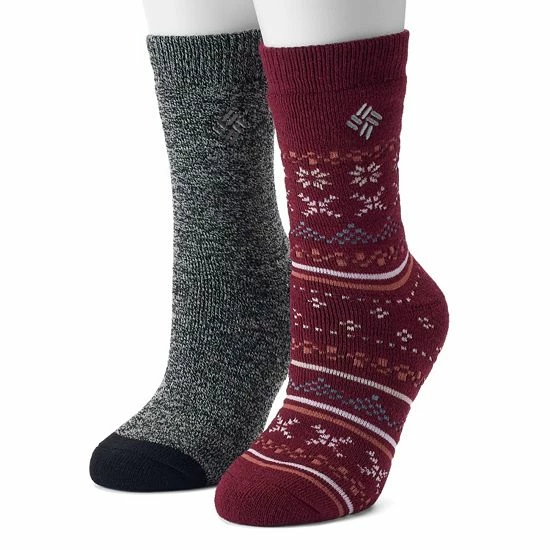 Women's Columbia 2-Pk. Fairisle Thermal Crew Socks Teal 5 Women's Columbia 2-Pk. Fairisle Thermal Crew Socks Teal - Image 3