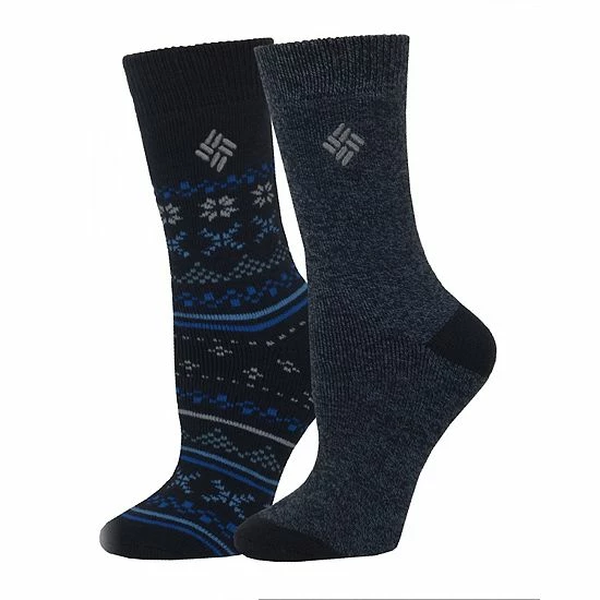 Women's Columbia 2-Pk. Fairisle Thermal Crew Socks Teal 11 Women's Columbia 2-Pk. Fairisle Thermal Crew Socks Teal - Image 9